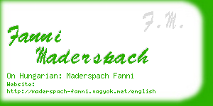 fanni maderspach business card